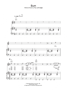 page one of Burn (Piano, Vocal & Guitar Chords)