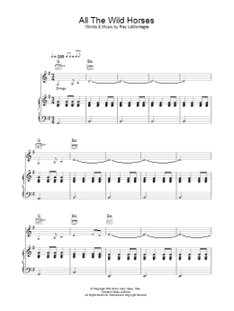 page one of All The Wild Horses (Piano, Vocal & Guitar Chords)