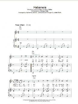 page one of Habanera (Piano, Vocal & Guitar Chords)