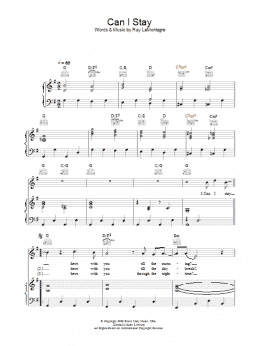 page one of Can I Stay (Piano, Vocal & Guitar Chords)