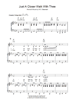 page one of Just A Closer Walk With Thee (Piano, Vocal & Guitar Chords)