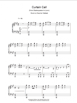 page one of Curtain Call (from Shakespeare In Love) (Piano Solo)
