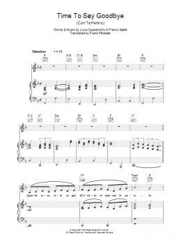 page one of Time To Say Goodbye (Con Te Partiro) (Piano, Vocal & Guitar Chords)