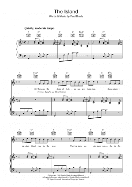 page one of The Island (Piano, Vocal & Guitar Chords)