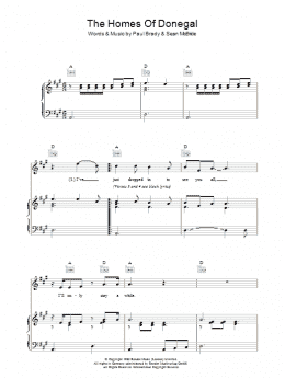 page one of The Homes Of Donegal (Piano, Vocal & Guitar Chords)