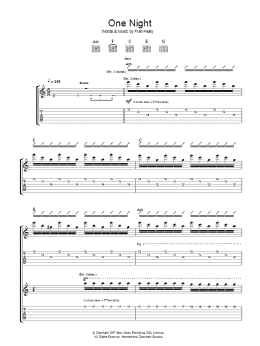 page one of One Night (Guitar Tab)