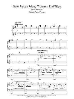 page one of Safe Place/Friend Truman/End Titles (from Infamous) (Piano Solo)