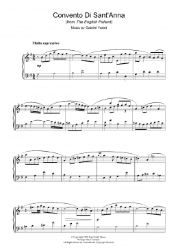 page one of Convento Di Sant'anna (from The English Patient) (Piano Solo)