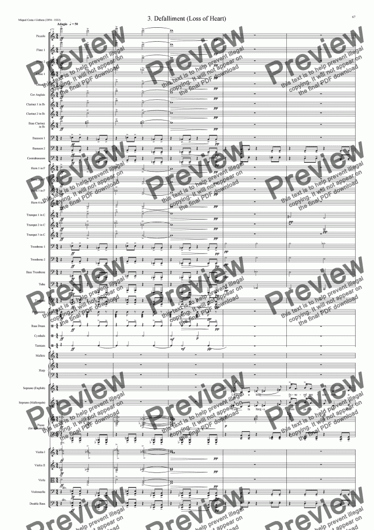 page one of Symphony No 16 - 3. Loss of Heart