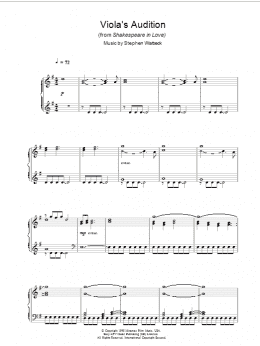 page one of Viola's Audition (from Shakespeare In Love) (Piano Solo)