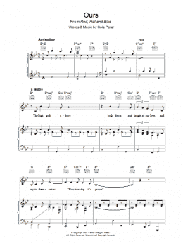 page one of Ours (Piano, Vocal & Guitar Chords)