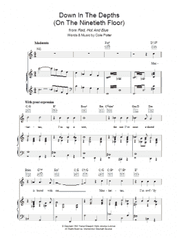 page one of Down In The Depths (On The Ninetieth Floor) (Piano, Vocal & Guitar Chords)