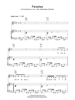 page one of Paradise (Piano, Vocal & Guitar Chords)