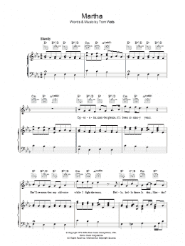 page one of Martha (Piano, Vocal & Guitar Chords)