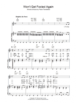 page one of Won't Get Fooled Again (Piano, Vocal & Guitar Chords)