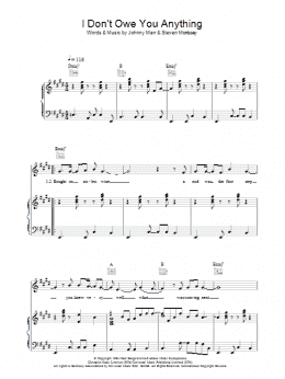 page one of I Don't Owe You Anything (Piano, Vocal & Guitar Chords)