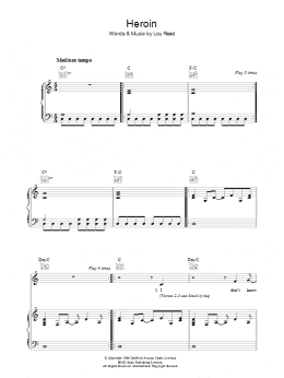 page one of Heroin (Piano, Vocal & Guitar Chords)
