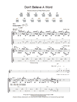 page one of Don't Believe A Word (Guitar Tab)