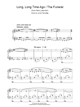 page one of Long, Long Time Ago/The Funeral (from Pan's Labyrinth) (Piano Solo)