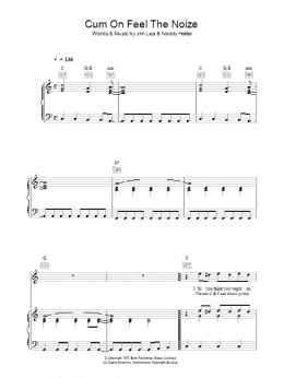 page one of Cum On Feel The Noize (Piano, Vocal & Guitar Chords)