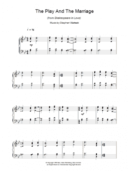 page one of The Play And The Marriage (from Shakespeare In Love) (Piano Solo)