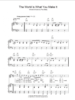 page one of The World Is What You Make It (Piano, Vocal & Guitar Chords)