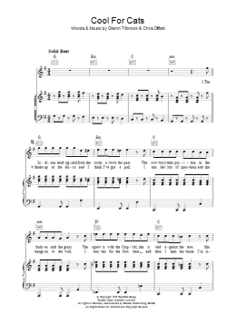 page one of Cool For Cats (Piano, Vocal & Guitar Chords (Right-Hand Melody))