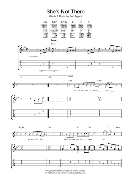page one of She's Not There (Guitar Tab)