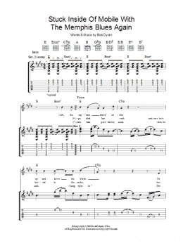 page one of Stuck Inside Of Mobile With The Memphis Blues Again (Guitar Tab)