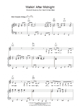 page one of Walkin' After Midnight (Piano, Vocal & Guitar Chords)