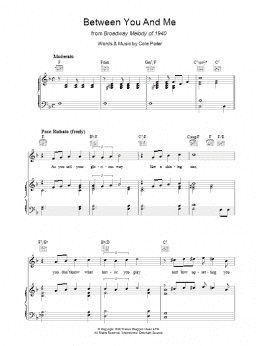 page one of Between You And Me (Piano, Vocal & Guitar Chords)