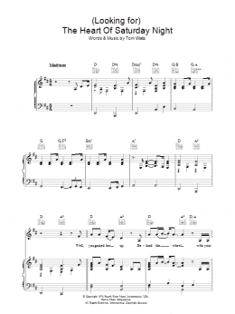 page one of (Looking For) The Heart Of Saturday Night (Piano, Vocal & Guitar Chords)
