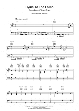 page one of Hymn To The Fallen (from Saving Private Ryan) (Piano Solo)
