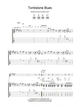 page one of Tombstone Blues (Guitar Tab)