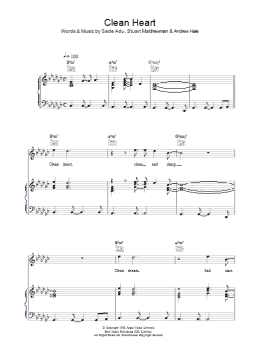 page one of Clean Heart (Piano, Vocal & Guitar Chords)