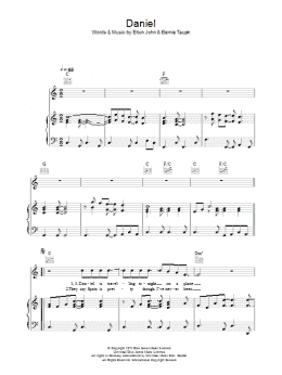 page one of Daniel (Piano, Vocal & Guitar Chords)