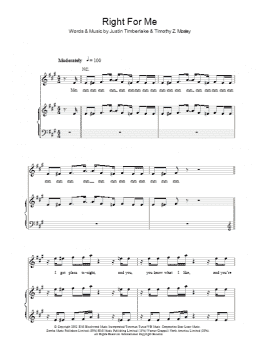 page one of Right For Me (Piano, Vocal & Guitar Chords)
