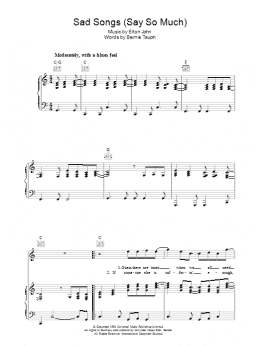page one of Sad Songs (Say So Much) (Piano, Vocal & Guitar Chords)