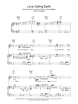page one of Love Calling Earth (Piano, Vocal & Guitar Chords)