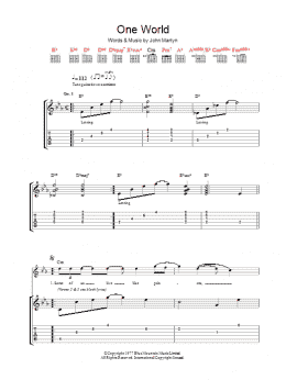 page one of One World (Guitar Tab)