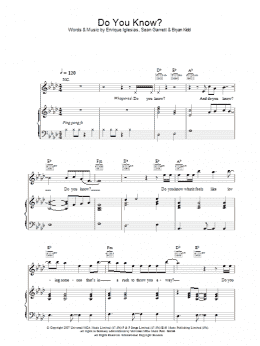 page one of Do You Know? (Piano, Vocal & Guitar Chords)