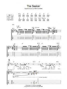 page one of The Seeker (Guitar Tab)