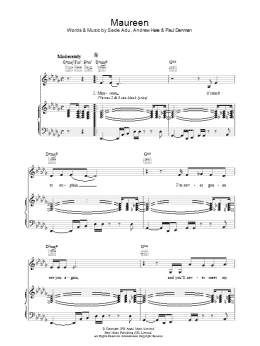 page one of Maureen (Piano, Vocal & Guitar Chords)