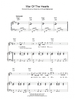 page one of War Of The Hearts (Piano, Vocal & Guitar Chords)