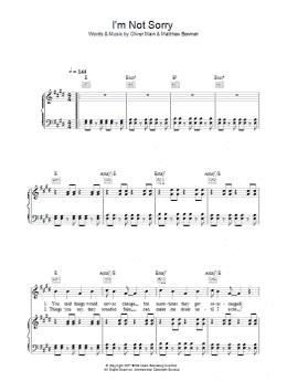 page one of I'm Not Sorry (Piano, Vocal & Guitar Chords)