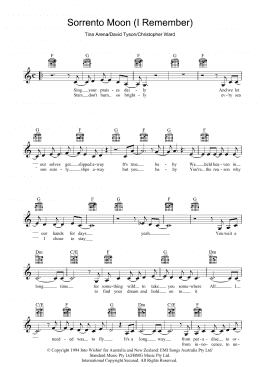 page one of Sorrento Moon (I Remember) (Lead Sheet / Fake Book)