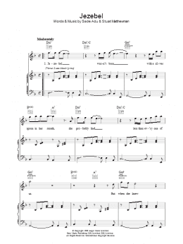 page one of Jezebel (Piano, Vocal & Guitar Chords)