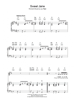 page one of Sweet Jane (Piano, Vocal & Guitar Chords)
