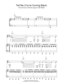 page one of Tell Me (You're Coming Back) (Piano, Vocal & Guitar Chords)