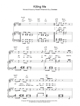 page one of Killing Me (Piano, Vocal & Guitar Chords)